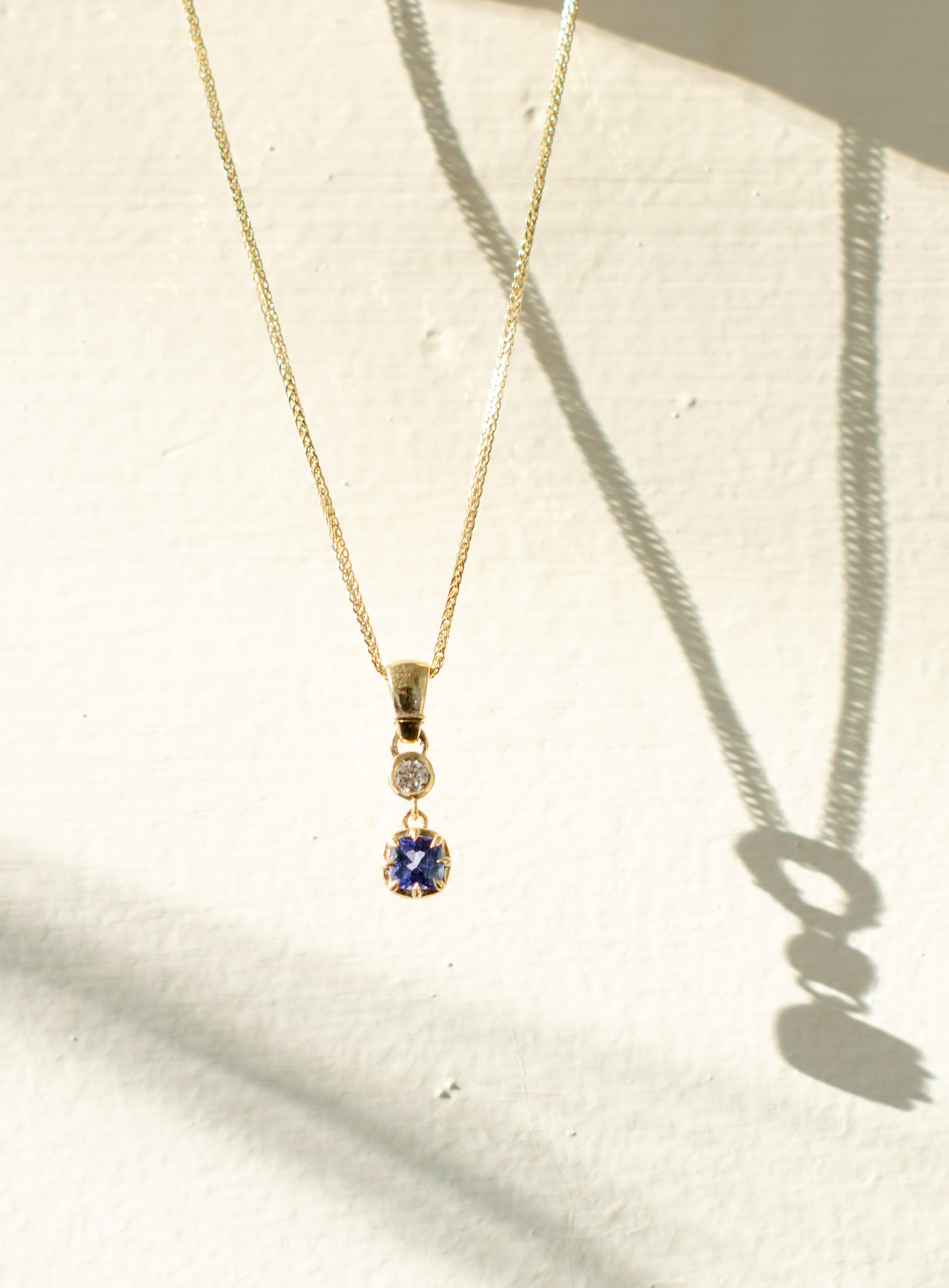 Toi et moi tanzenite & diamond necklace