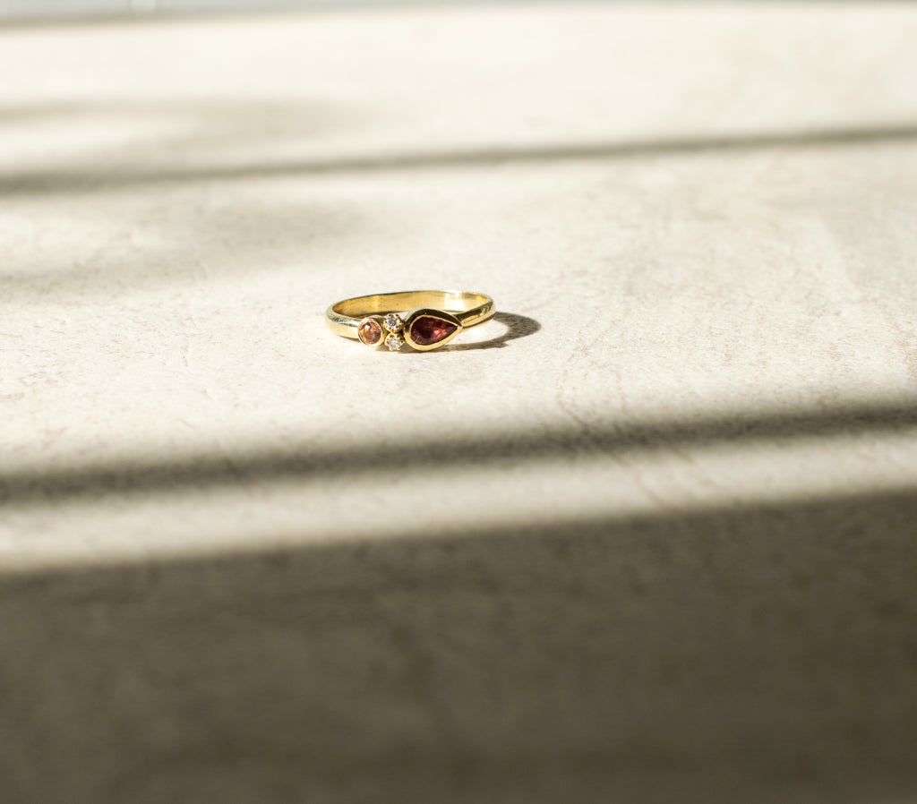 Sunset sapphire ring