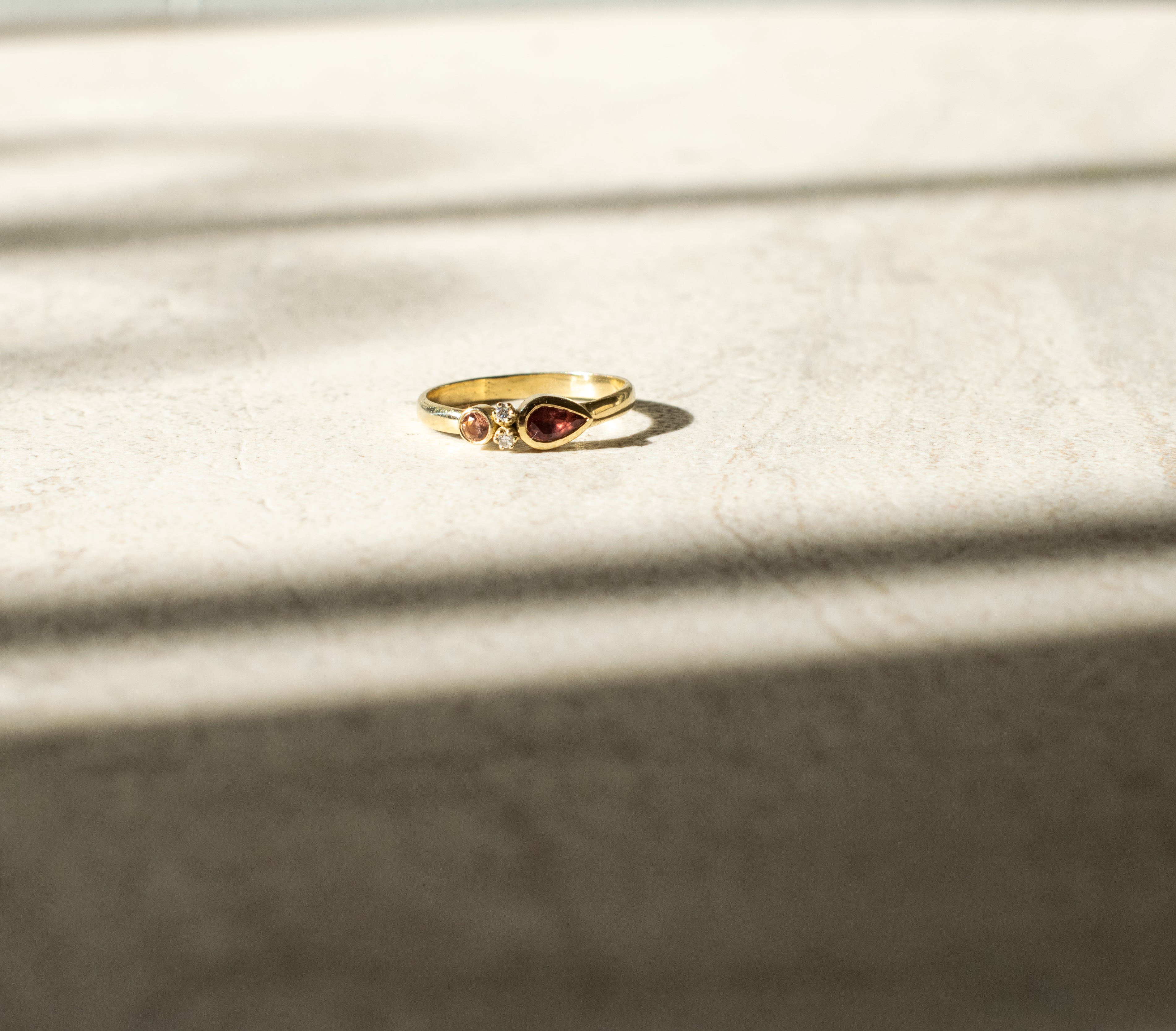 Sunset sapphire ring