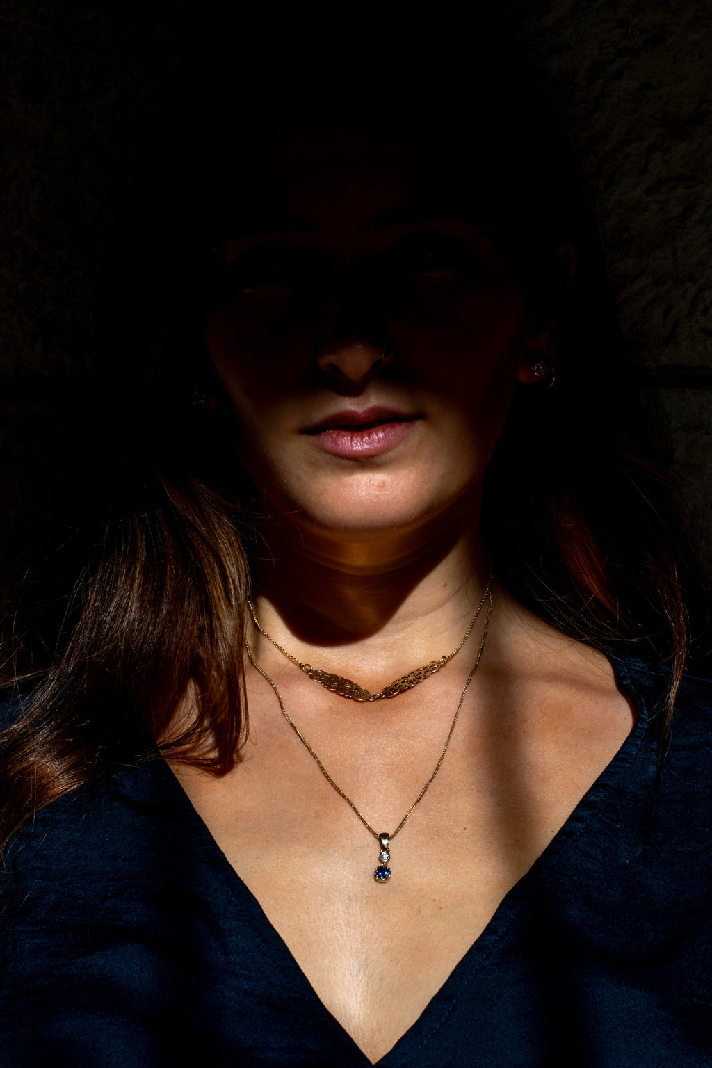 Toi et moi tanzenite & diamond necklace