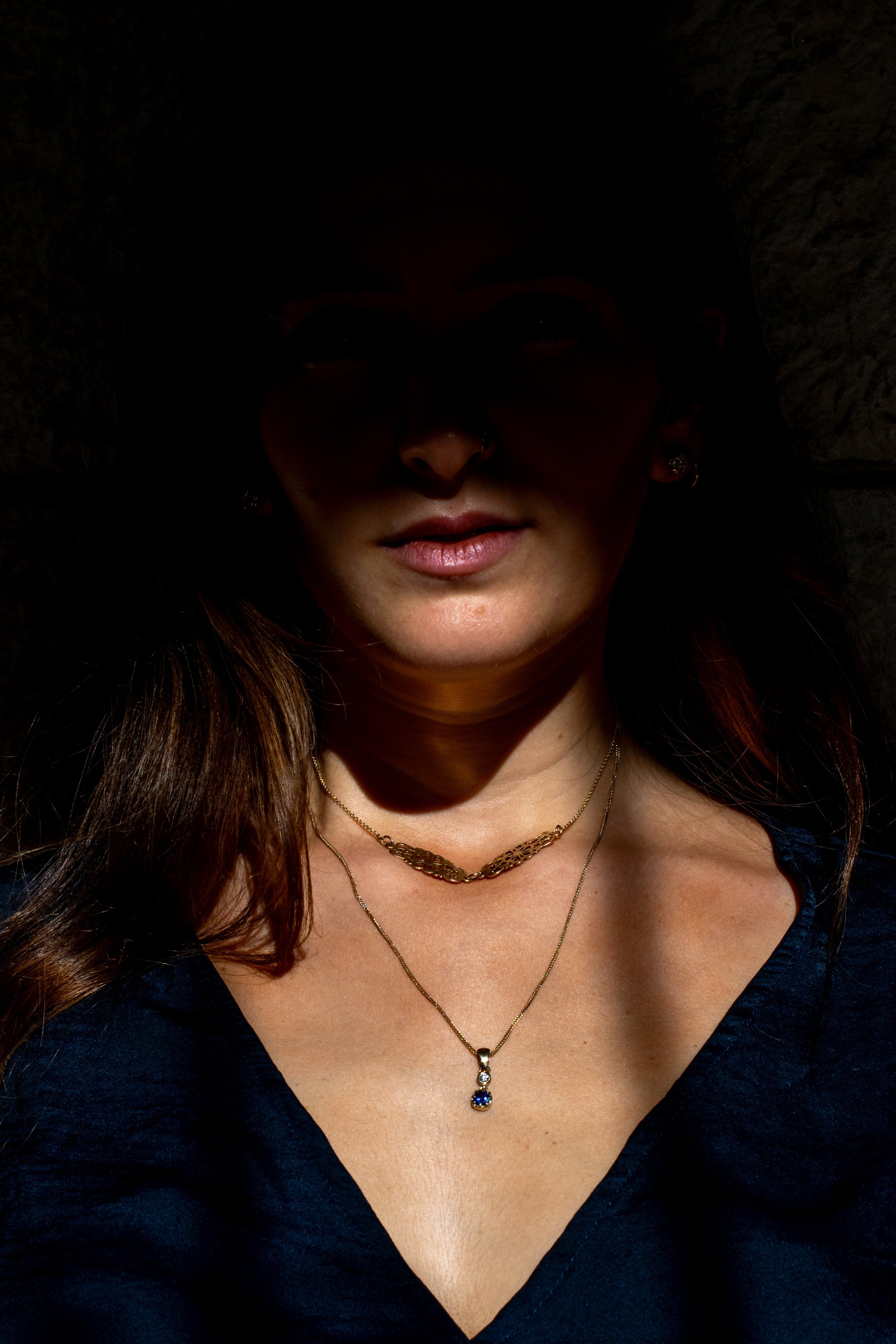 Toi et moi tanzenite & diamond necklace