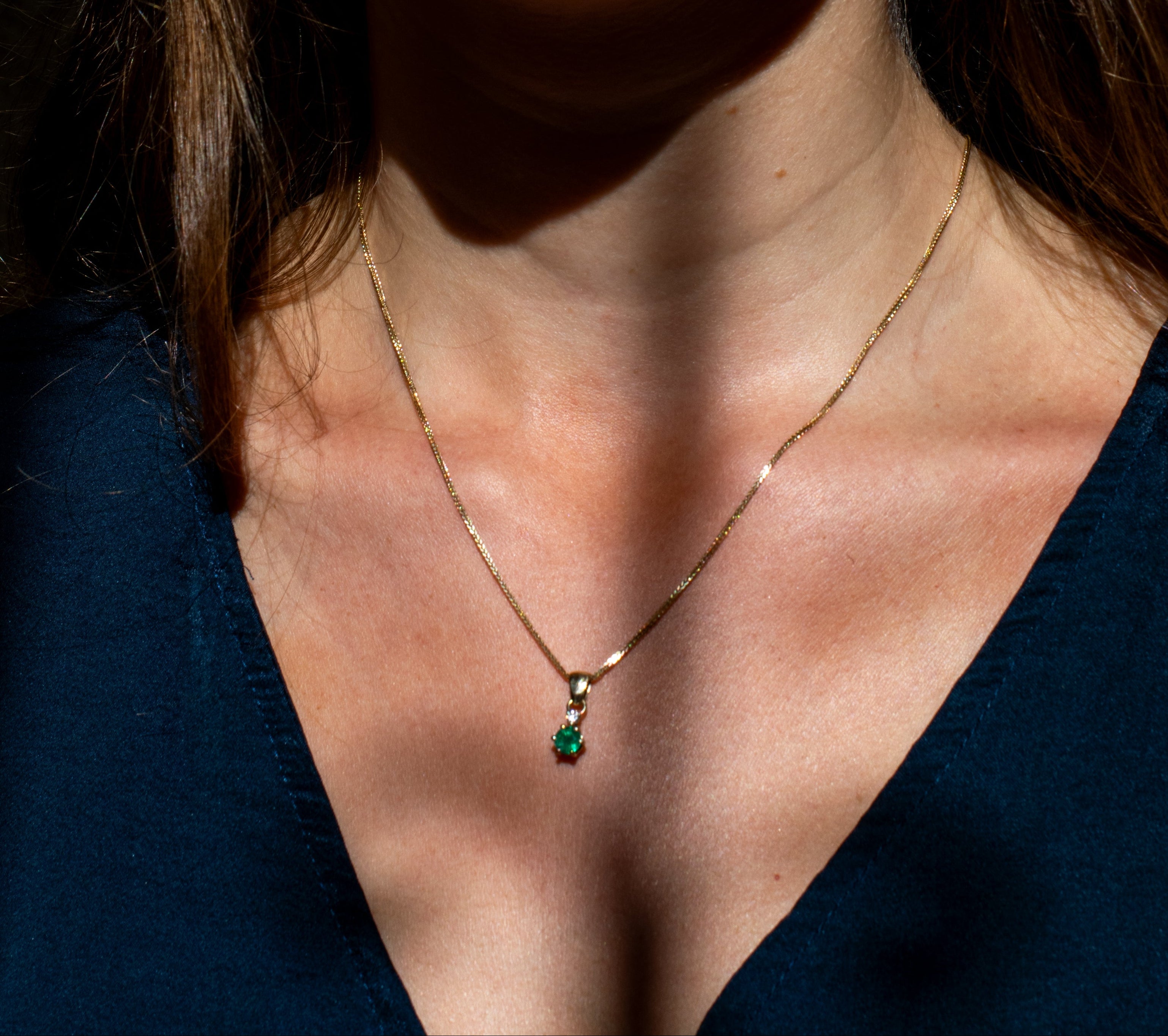 Toi et moi emerald & diamond necklace
