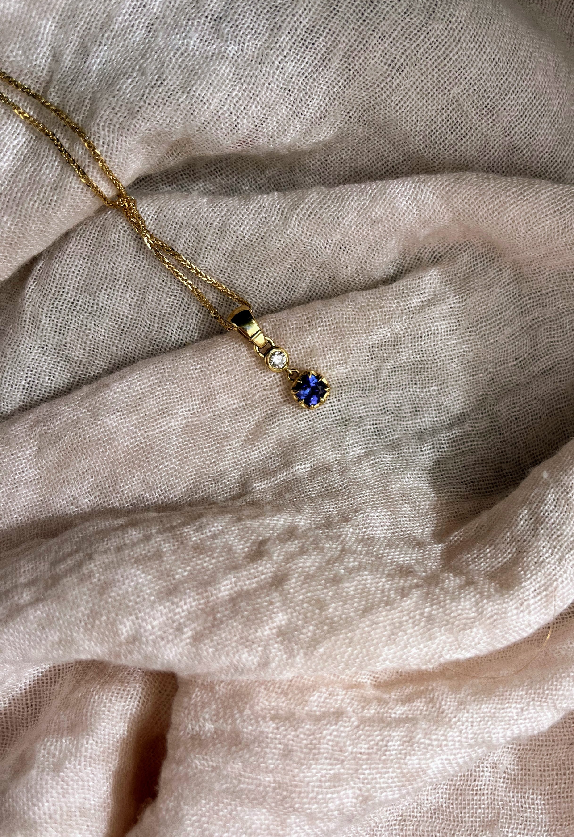 Toi et moi tanzenite & diamond necklace