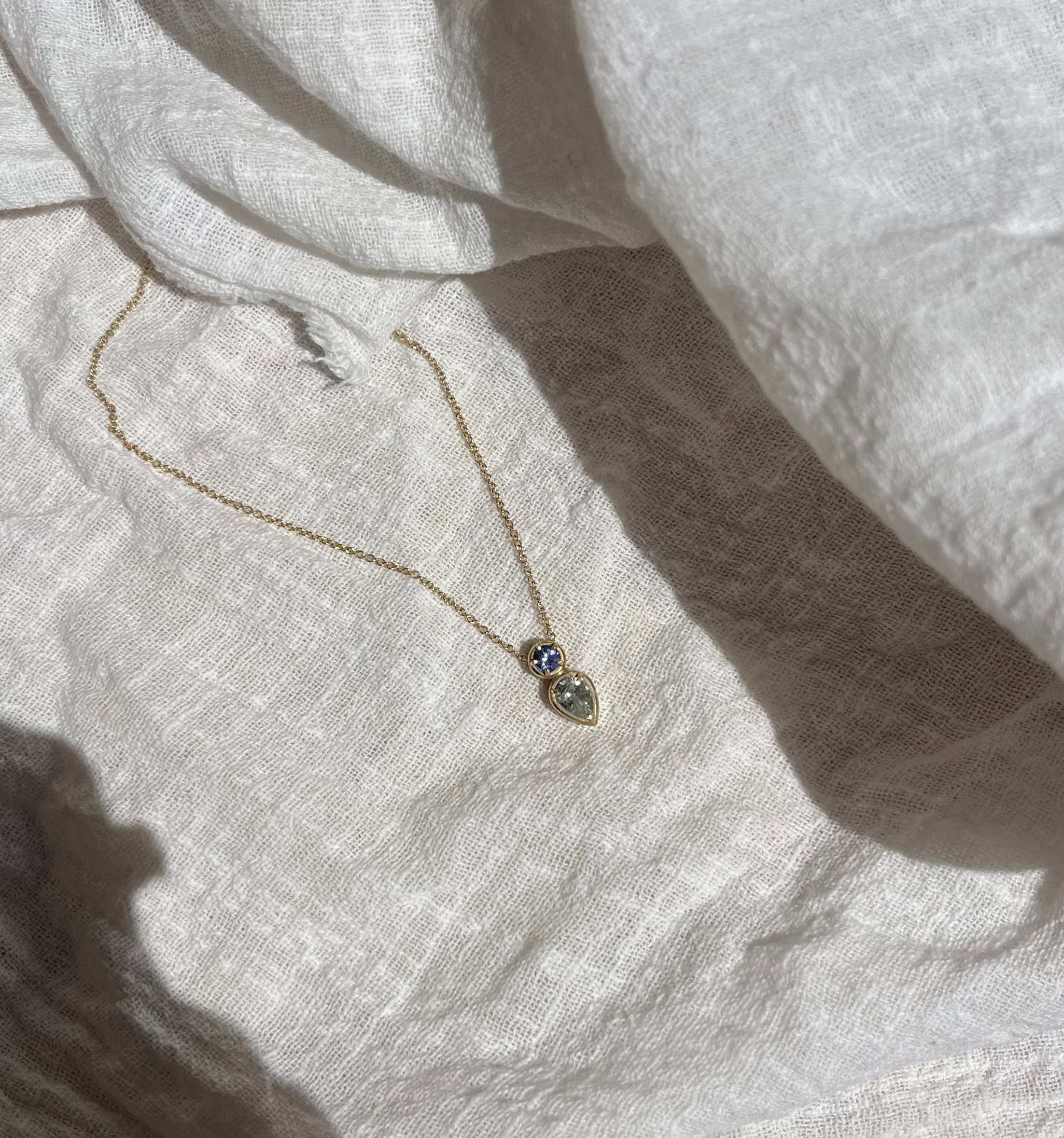 Toi et moi Sapphire & Tanzanite necklace