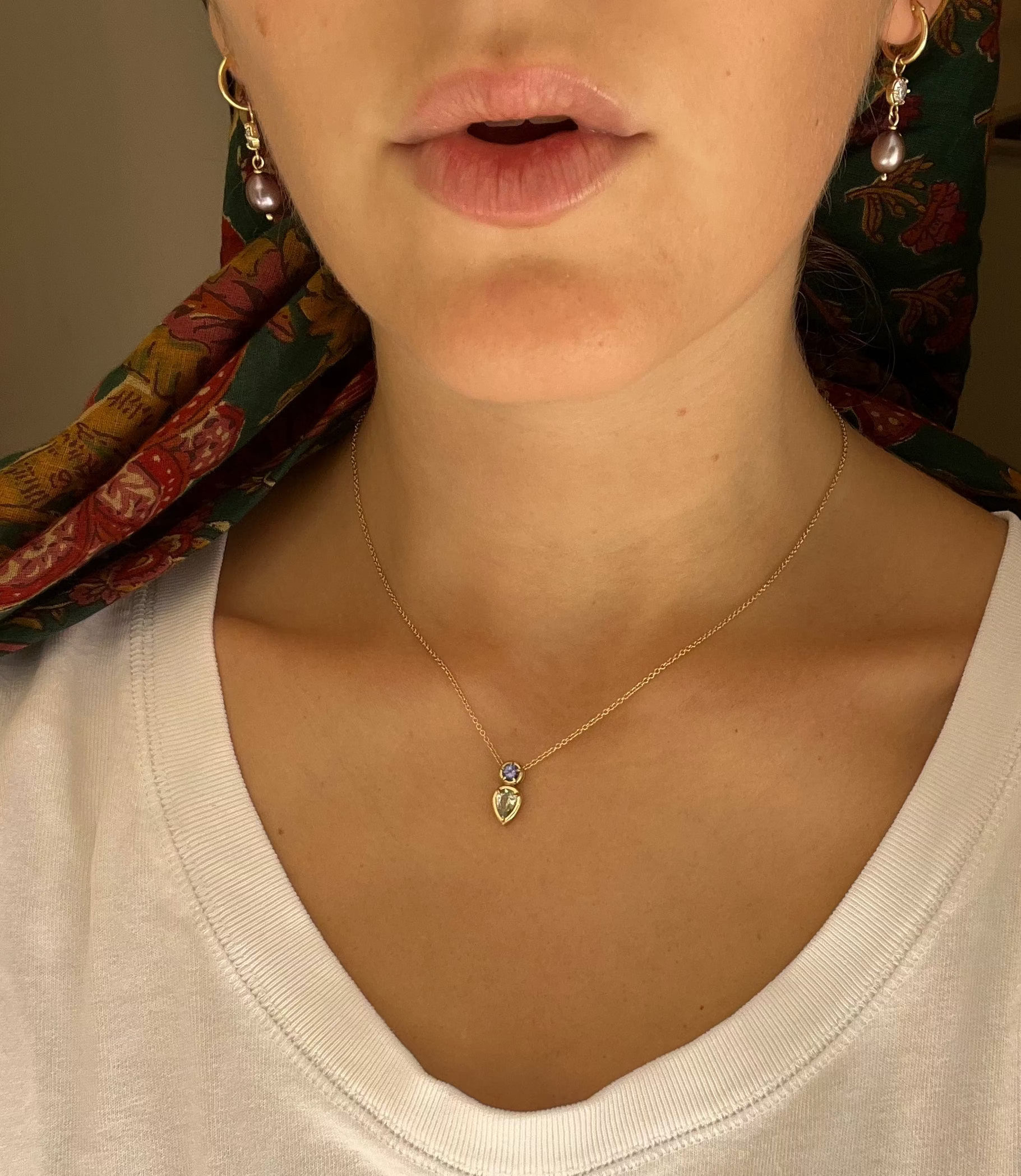 Toi et moi Sapphire & Tanzanite necklace
