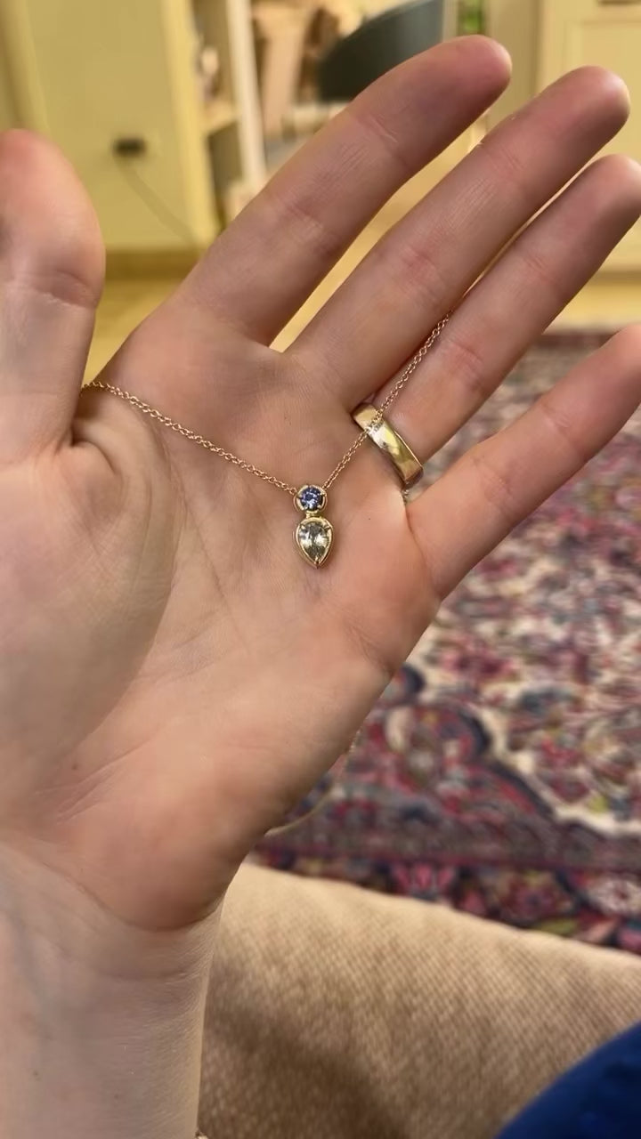 Toi et moi Sapphire & Tanzanite necklace